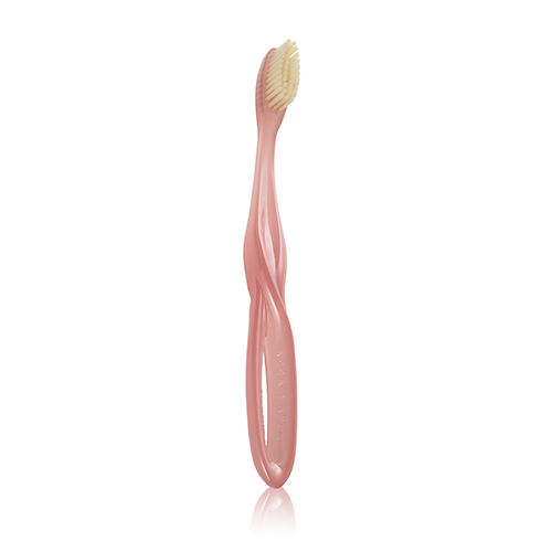 Зубная щетка с основой из пластика с нейлоновой щетиной жесткая (цвет Cloud Pink)